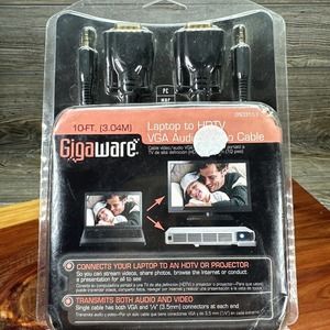 Gigaware 2603153 Laptop-to-TV VGA/ PROJECTOR CABLE with‎ Audio 10 ft.